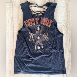 Guns N' Roses Black Graphic Tank Top with Ladder Back